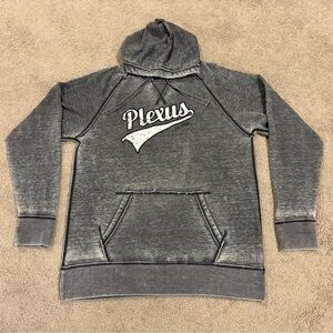 J. America P L E X U S Est. 2008 Logo Gray Pullover Hoodie Drawstring Unisex XL